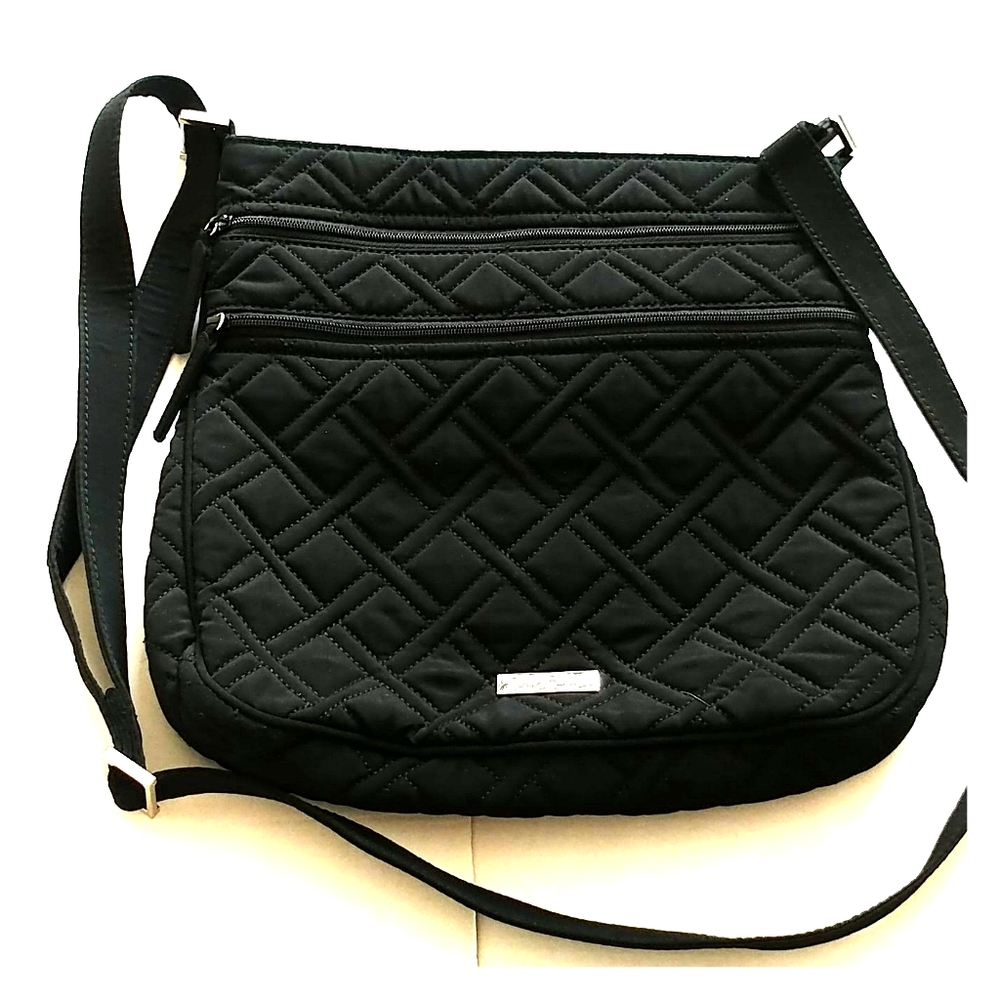 Vera Bradley Medium Black Quilted Crossbody Bag